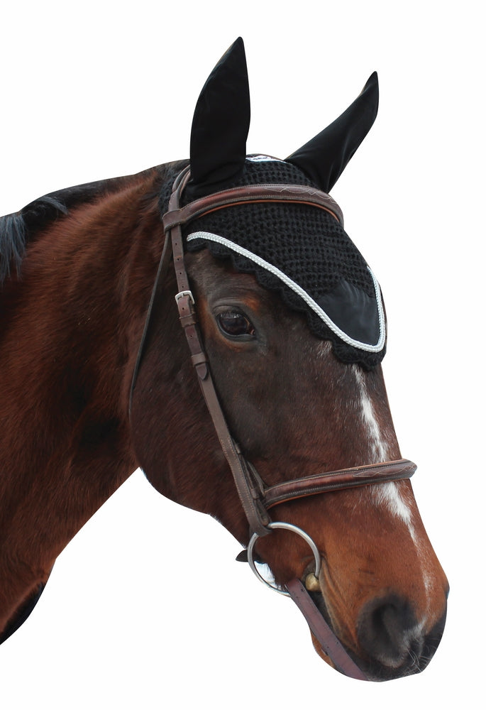 Equine Couture Fly Bonnet with Silver Rope - Breeches.com
