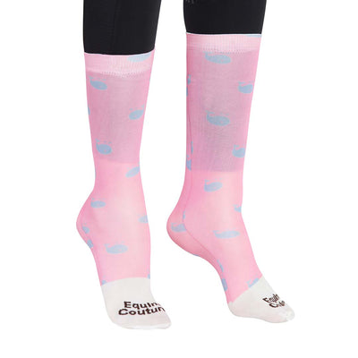 Equine Couture Ladies Whales Half Padded Knee Hi Boot Socks - Breeches.com
