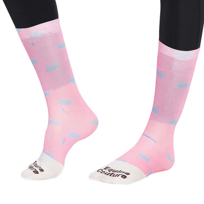 Equine Couture Ladies Whales Half Padded Knee Hi Boot Socks - Breeches.com