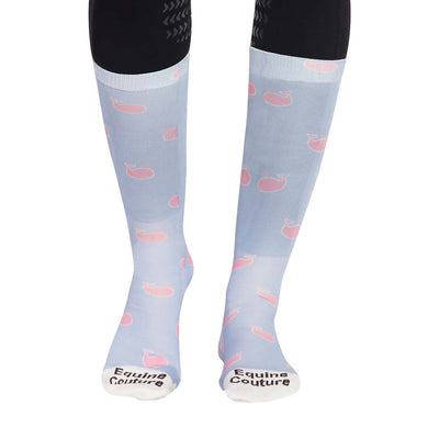 Equine Couture Ladies Whales Half Padded Knee Hi Boot Socks - Breeches.com