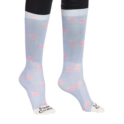 Equine Couture Ladies Whales Half Padded Knee Hi Boot Socks - Breeches.com
