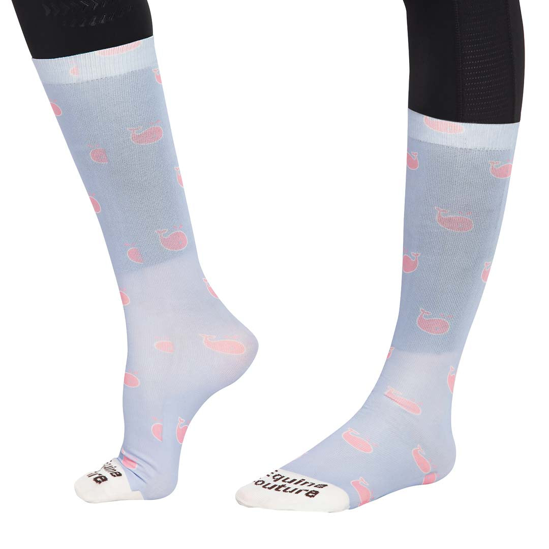 Equine Couture Ladies Whales Half Padded Knee Hi Boot Socks - Breeches.com