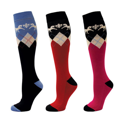 Equine Couture Ladies Hadley Knee Hi Socks - 3 Pack - Breeches.com