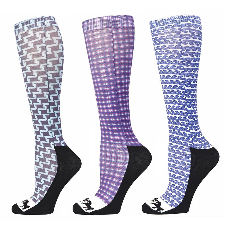 Equine Couture Ladies Lola Padded Knee Hi Boot Socks - 3 Pack - Breeches.com