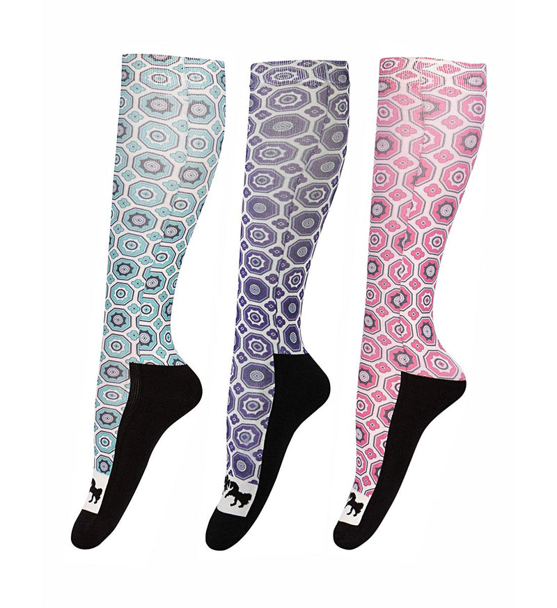Equine Couture Ladies Kelsey Padded Knee Hi Boot Socks - 3 Pack - Breeches.com