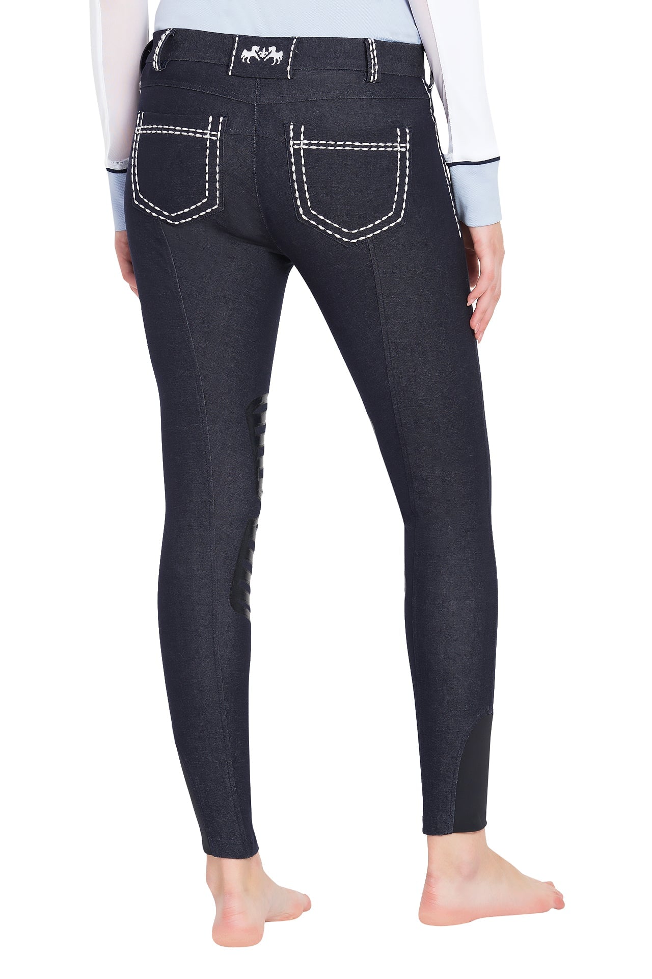 Equine Couture Ladies Alice Denim Embroidered Breeches - Breeches.com