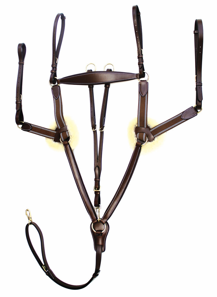 Henri de Rivel Pro 5 Point Elastic Breastplate Martingale with Running Attachment