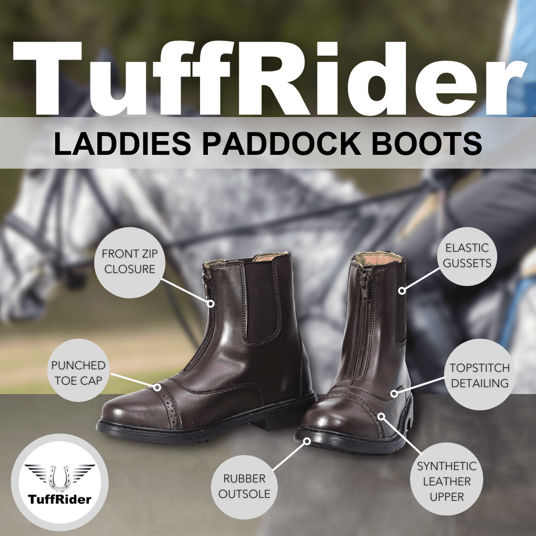 TuffRider Ladies Starter Front Zip Paddock Boots - Breeches.com