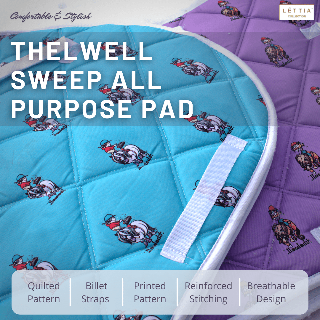 Lettia Thelwell Sweep Quilted Pattern All Purpose Pad in Blue - Breeches.com