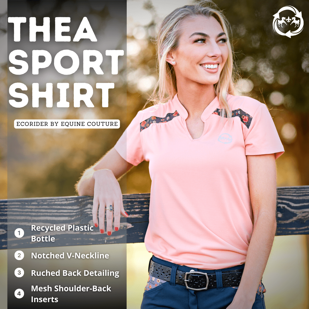 Equine Couture Women EcoRider Thea Notched V-Neck Short Sleeve Show Shirt - Breeches.com