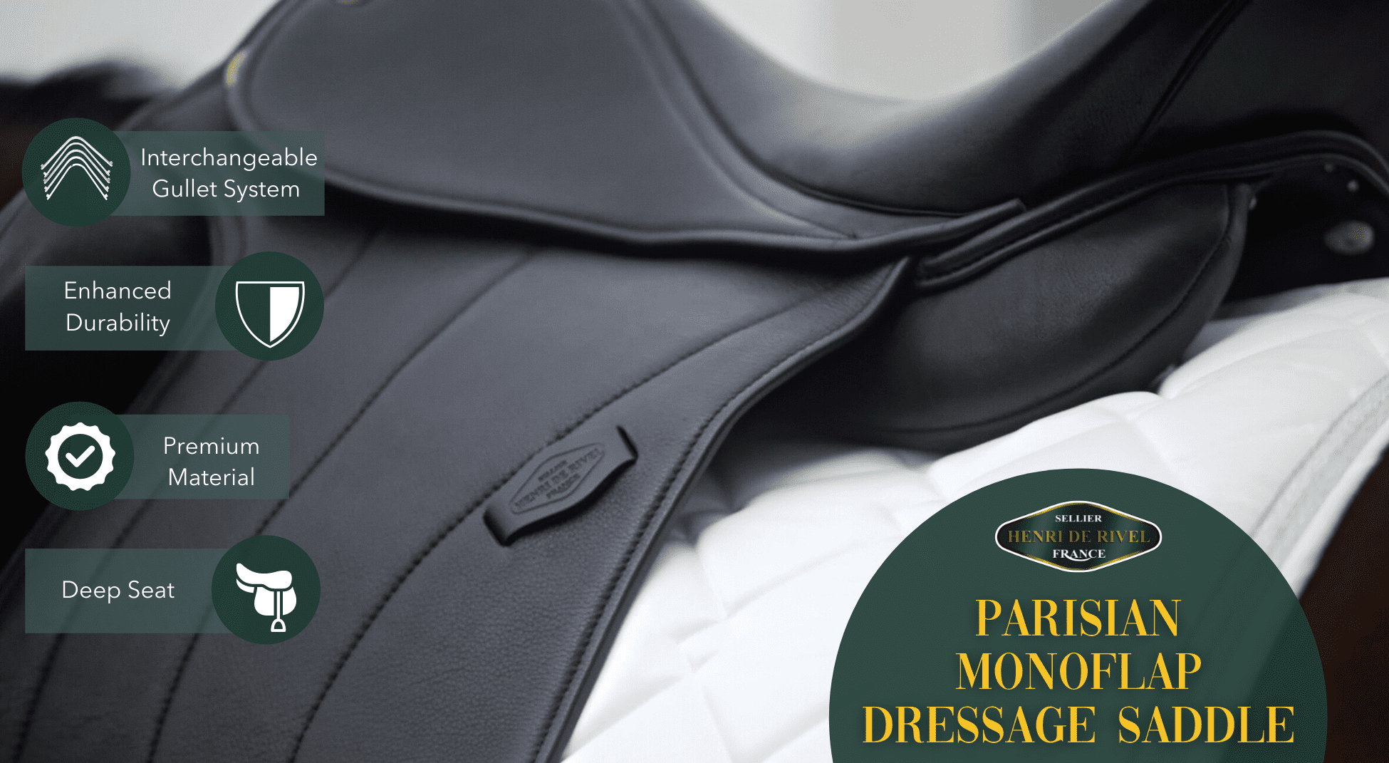Henri de Rivel Parisian Monoflap Dressage Saddle - Breeches.com