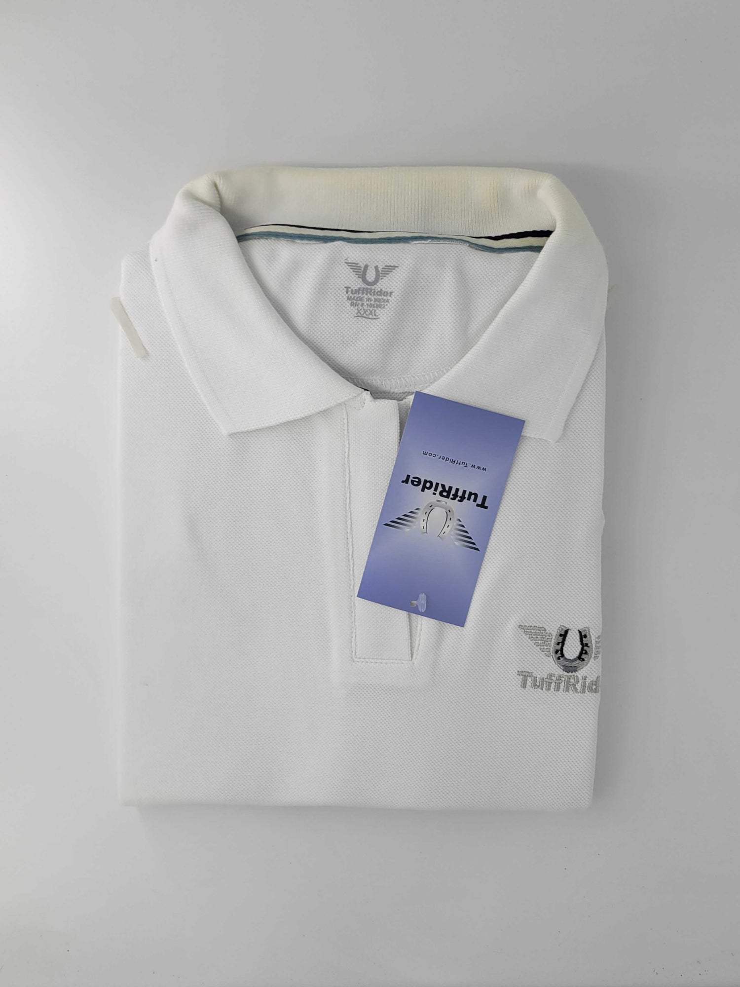 TuffRider Ladies Polo Sport Shirt - White - Breeches.com