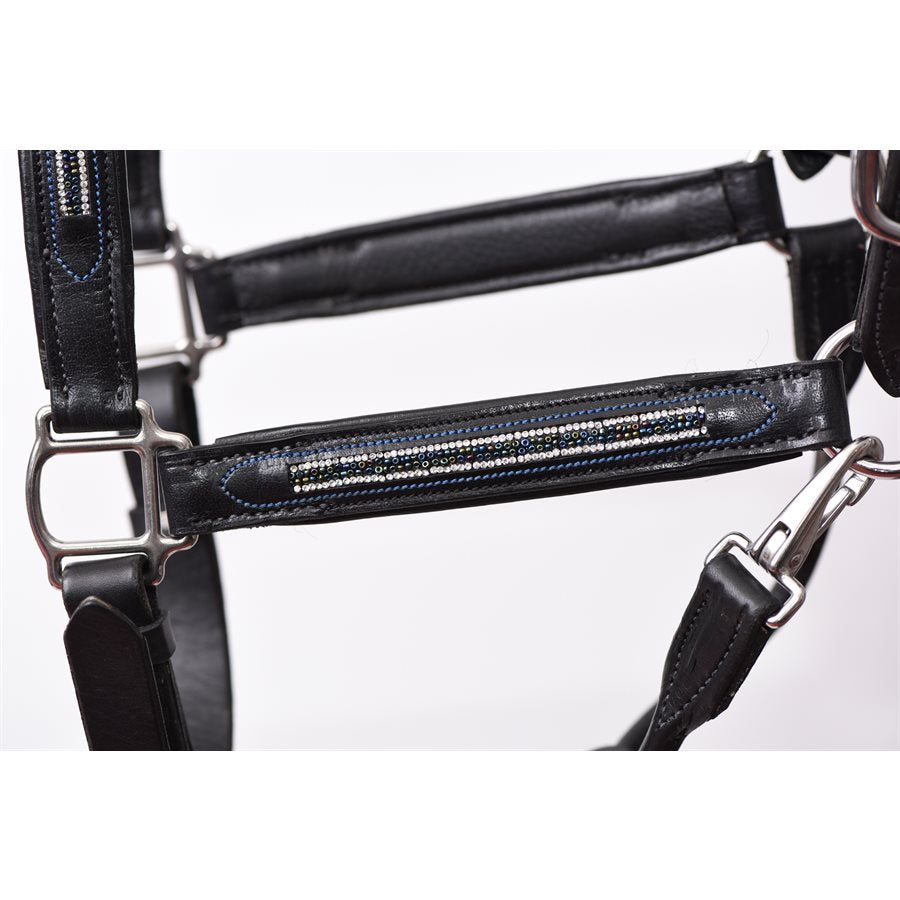 Perri's Leather  Silver Bling  Padded Halter W/Stainless - Breeches.com