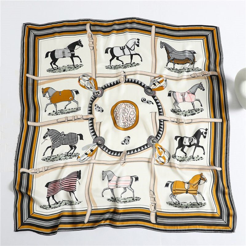 AWST Int'l Horses in Blankets Medallion Scarf