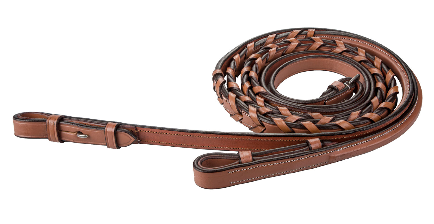 Laureate by Henri de Rivel Fancy Stitched Raised Laced Reins - Breeches.com
