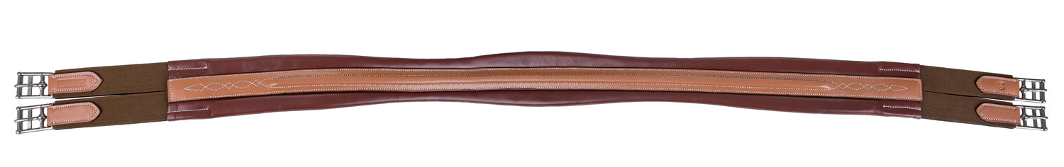 Laureate by Henri de Rivel Raised Chafeless Leather Girth w/ Fancy Stitching - Breeches.com