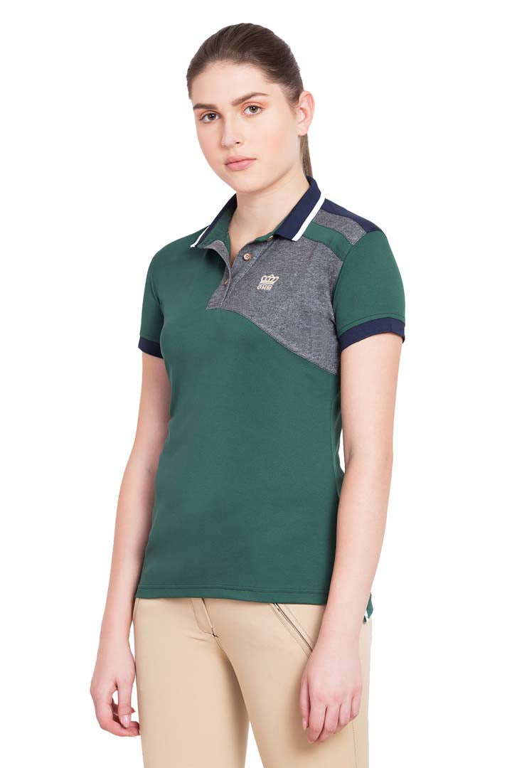 George H Morris Ladies Hunter Short Sleeve Polo Sport Shirt - Breeches.com