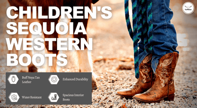 TuffRider Children Sequoia Cross & Wing Embroidered Square Toe Western Boots - Breeches.com