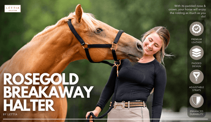 Lettia Rosegold Padded Leather Breakaway Halter - Breeches.com