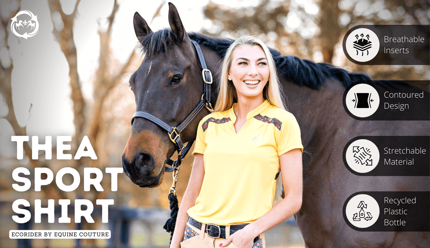 Equine Couture Women EcoRider Thea Notched V-Neck Short Sleeve Show Shirt - Breeches.com
