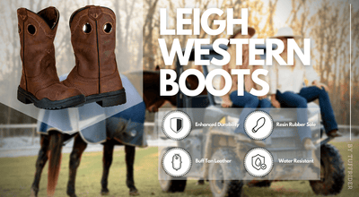TuffRider Women Leigh Embroidered Barbwire Leather Round Toe Western Boots - Breeches.com