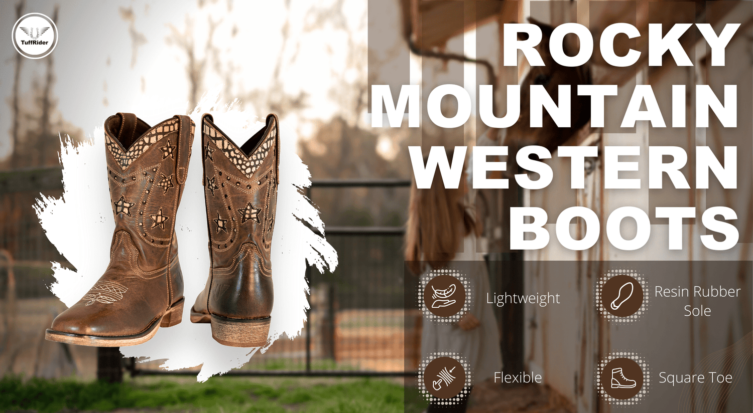 Rocky square toe cowboy boots deals