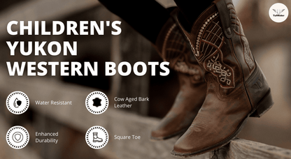 TuffRider Toddlers Yukon Tricolor Leather Embroidered Square Toe Western Boots - Breeches.com