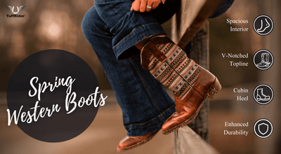TuffRider Women String Embroidered Leather Square Toe Western Boots - Breeches.com