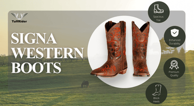TuffRider Women Signa Floral Embroidered Leather Square Toe Western Boots - Breeches.com