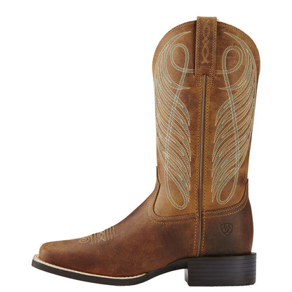 Ariat Round Up Wide Square Toe Western Boot - Breeches.com