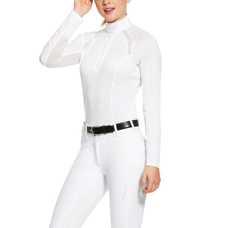 Ariat Women's Sunstopper 2.0 1/4 Zip Long Sleeve Show Shirt - Breeches.com