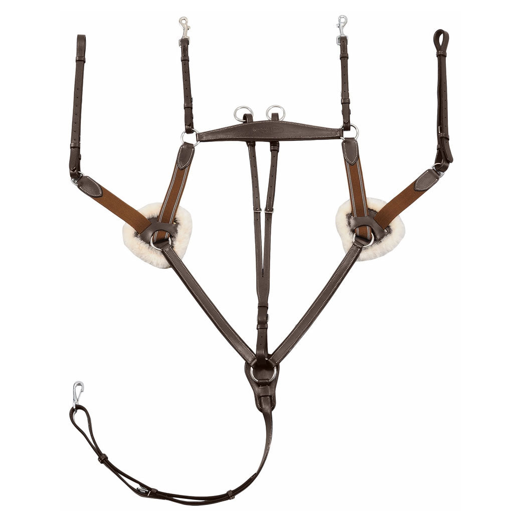Henri de Rivel Pro 5 Point Elastic Breastplate Martingale with Running Attachment - Breeches.com