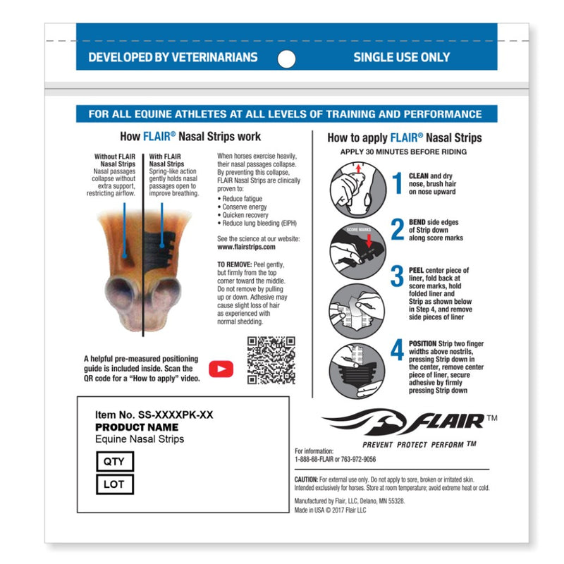 FLAIRÂ® Equine Nasal Strips - 6 Pack - Breeches.com