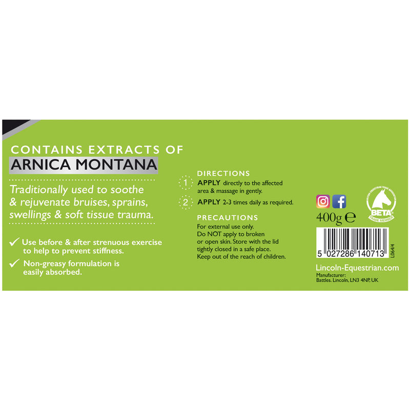 Lincoln Arnica Cream - 400g - Breeches.com