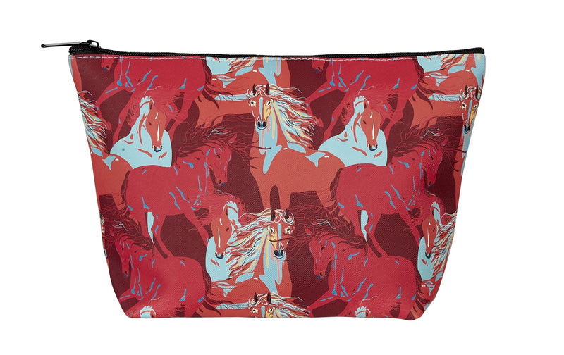 AWST Int'l Colorful Horses Cosmetic Pouch