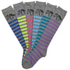 AWST Int'l. "Lila" Horse Head Striped Knee-High Socks- 6 -pack - Breeches.com