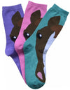 AWST Int'l Ladies' Horse Face Crew Socks- 3-Pack - Breeches.com