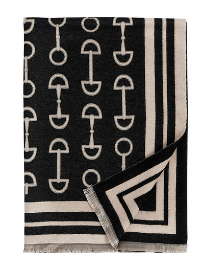 AWST Int'l Acrylic Cashmere Snaffle Bit Scarf/Shawl- 75" x 26.5" - Breeches.com