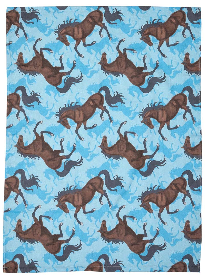 AWST Intl Horse Themed Kitchen Towels- Turquoise Bay