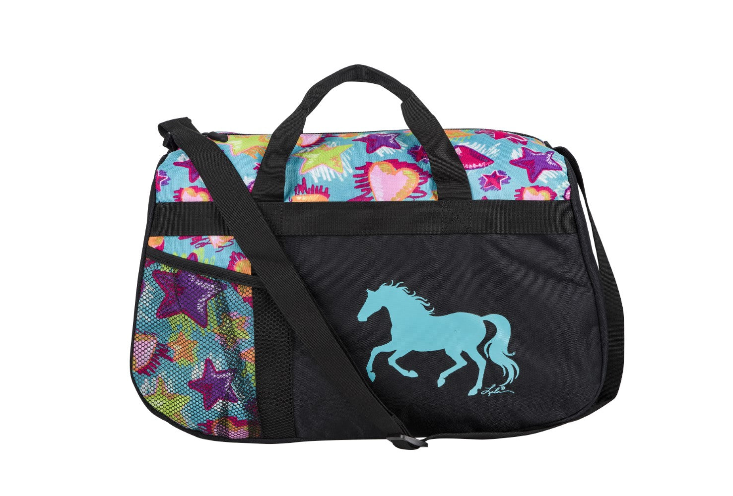 AWST Int'l "Lila" Galloping Horse Duffle Bag- Stars & Hearts - Breeches.com