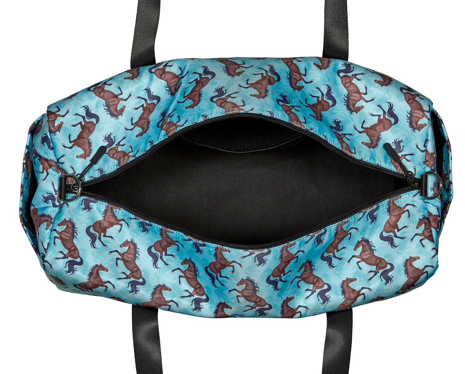 AWST Intl &quot;Lila&quot; Galloping Bay Horses Duffle Bag- Turquoise - Breeches.com
