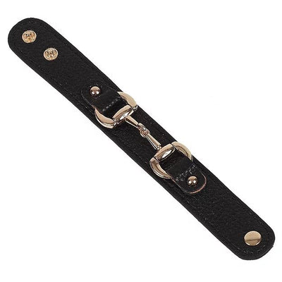 AWST Int'l Leather w/Gold Tone Snaffle Bit Bracelet - Breeches.com