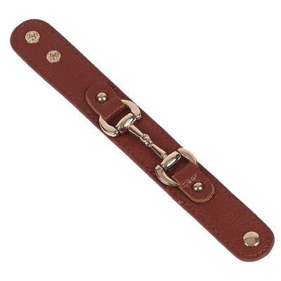 AWST Int'l Leather w/Gold Tone Snaffle Bit Bracelet - Breeches.com