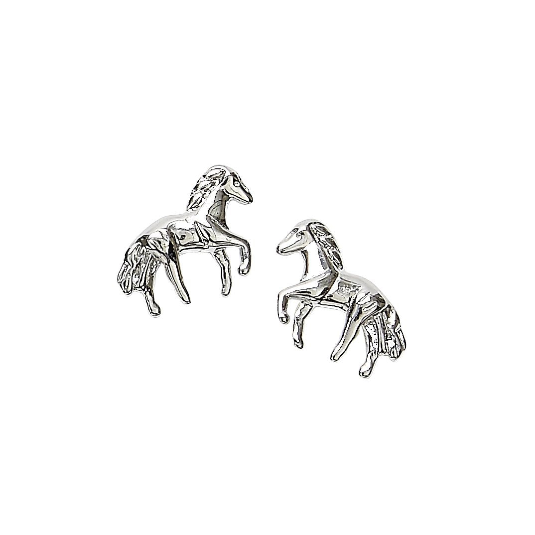 AWST Int'l  Sterling Silver Mini Horse Earrings - Breeches.com