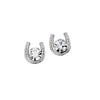 AWST Int'l Sterling Silver & CZ Horseshoe Stud Earrings - Breeches.com