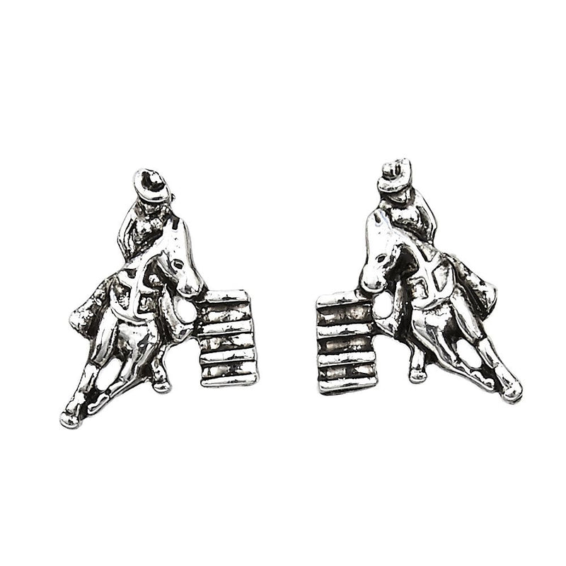 AWST Int'l Sterling Silver & CZ Horseshoe Earrings - Breeches.com