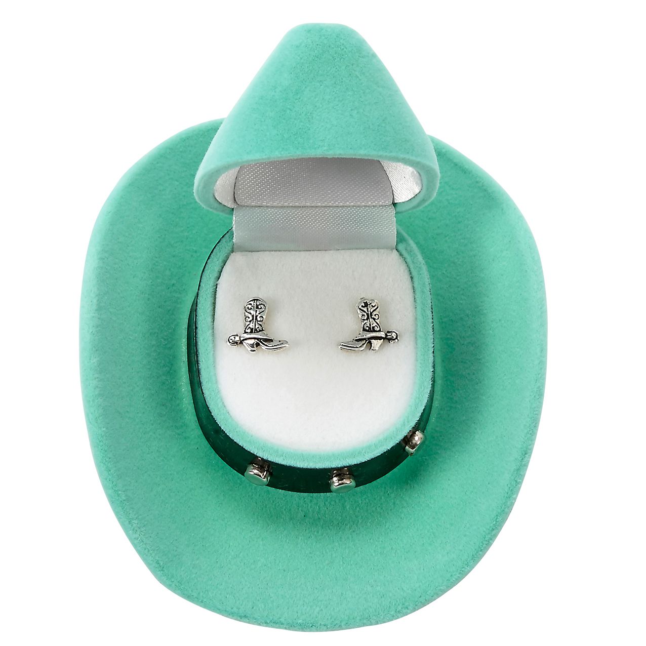 AWST Int'l Barrel Racer Earrings w/Colorful Cowboy Hat Gift Box - Breeches.com