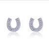 AWST Int'l Rhodium & CZ  Horseshoe Earrings - Breeches.com
