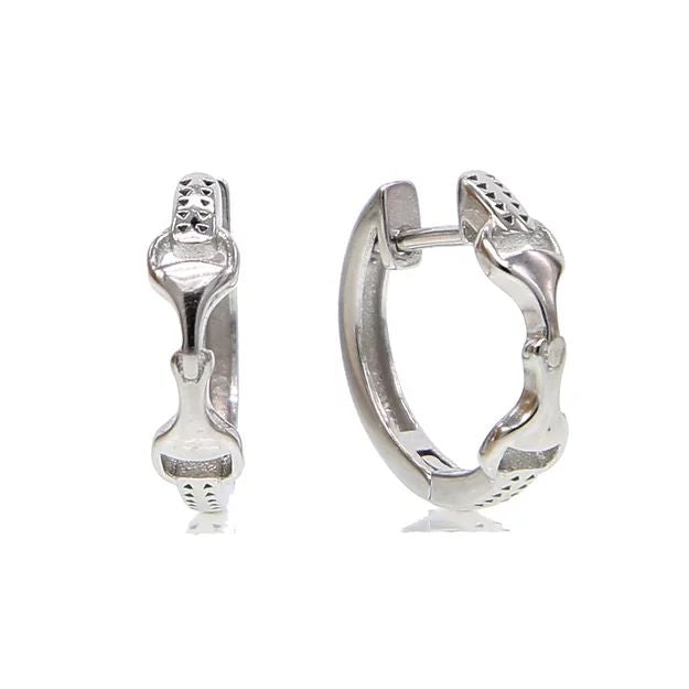AWST Int'l Sterling Silver Snaffle Bit Hoop Earrings - Breeches.com