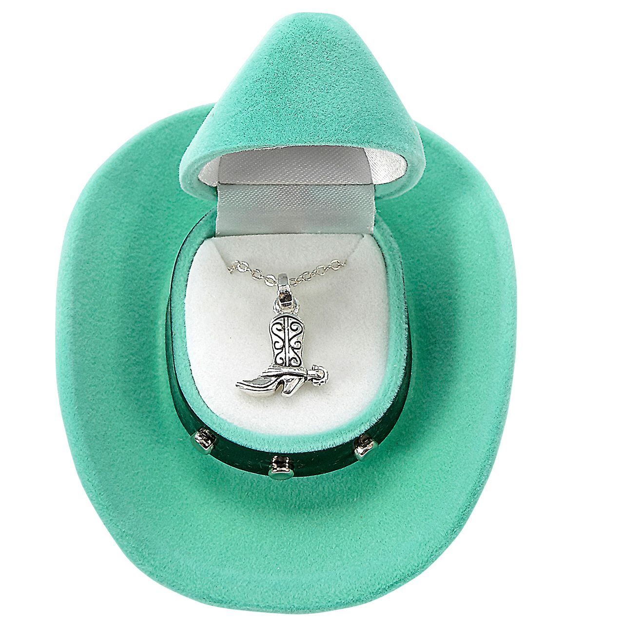 AWST Int'l Cowboy Boot Necklace w/Colorful Cowboy Hat Gift Box - Breeches.com